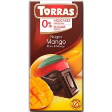 ШОКОЛАД Torras 75г 0% цукру чорний з манго 72% 10шт