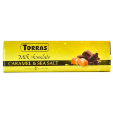 ШОКОЛАД Torras 300г 0% цукру чорний Карамель+сіль 15шт