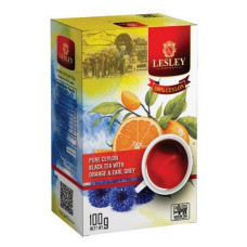 Lesley чорний 100г EARL GREY+ORANGE Ceylon black tea FBOP Бергамот+Апельсин чорний чай * 36шт