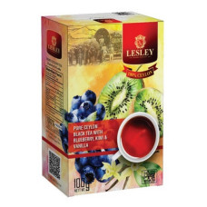 Lesley чорний 100г BLUEBERRY+KIWI+VANILLA Ceylon black tea Fbop чорниця+ківі+ваніль цейлонський чай