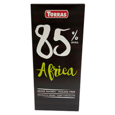 ШОКОЛАД Torras 100г 0% цукру чорний 85% Африка 12шт