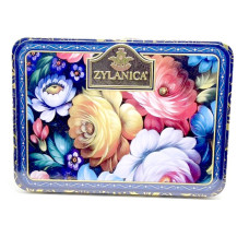 Zylanica tea ж/б Скринька квіткова чорний чай ОРА 100г БЛАКИТНА