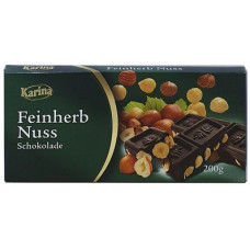 ШОКОЛАД Karina 1922 Feinherb Nuss чорний горіх 200г (10шт)