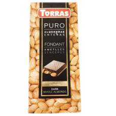 ШОКОЛАД Torras 200г черний з мигдалем (18шт)