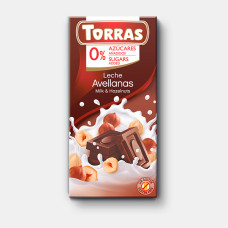 ШОКОЛАД Torras 75г 0% цукру молочний з горіхами 75г 1\12
